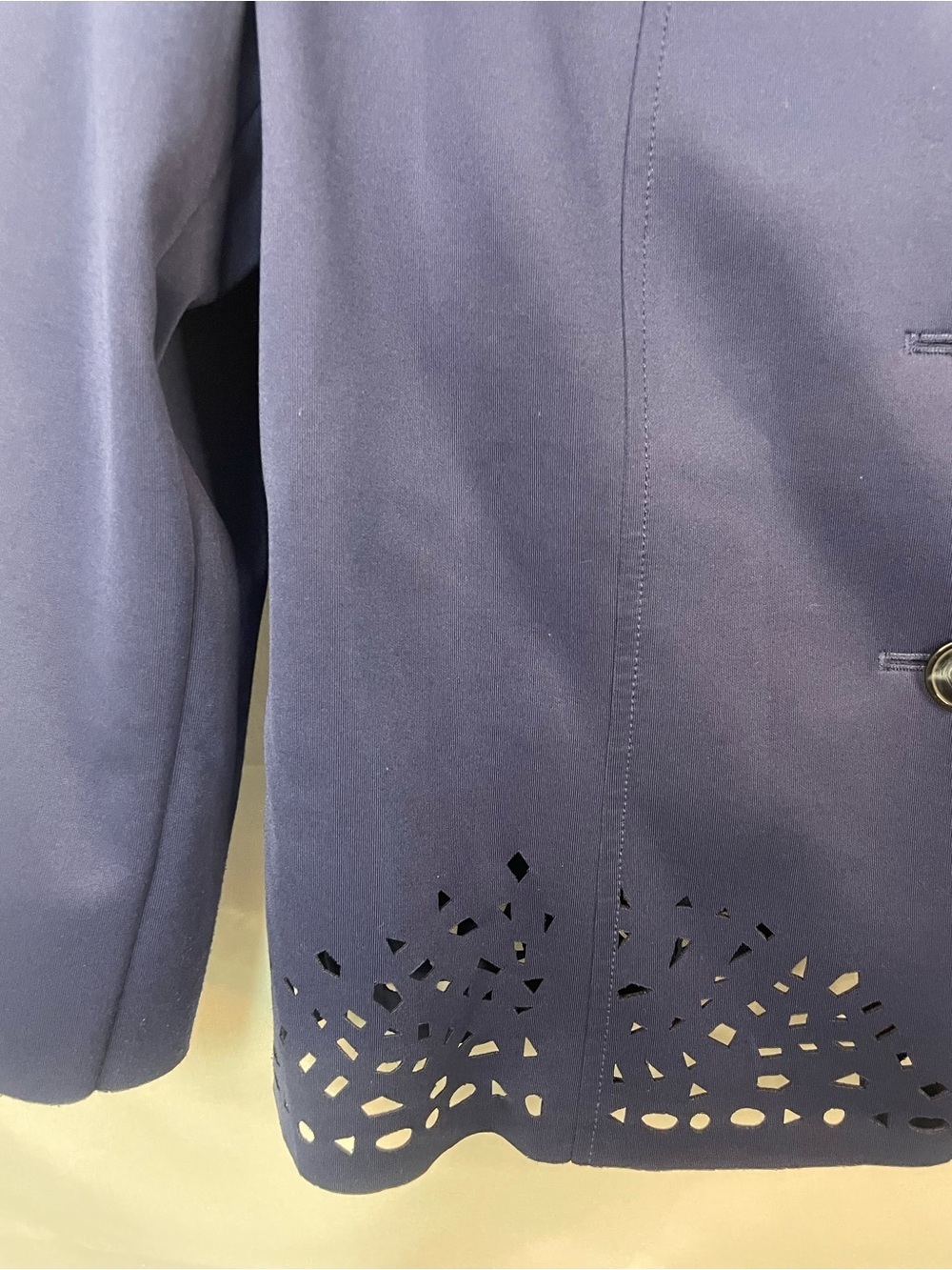 Alex Marie navy blue blazer with the sweetest collar and cut outs. - Picture 2 of 5